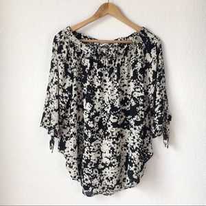 Three Eighty Two Black & White Floral Blouse